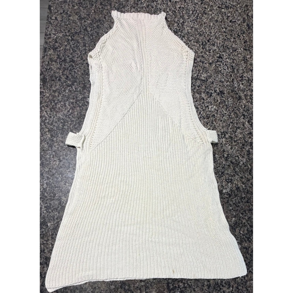 Catherine Malandrino Cream Knit Sleeveless Tunic Sweater Cashmere Blend S